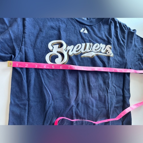 Women’s Brewers Prince Fielder navy T-shirt, size large - Picture 5 of 6